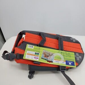 Top Paw Dog Life Jacket Orange Grey Size Medium‎ 30 55 lbs Safety Flotation Aid